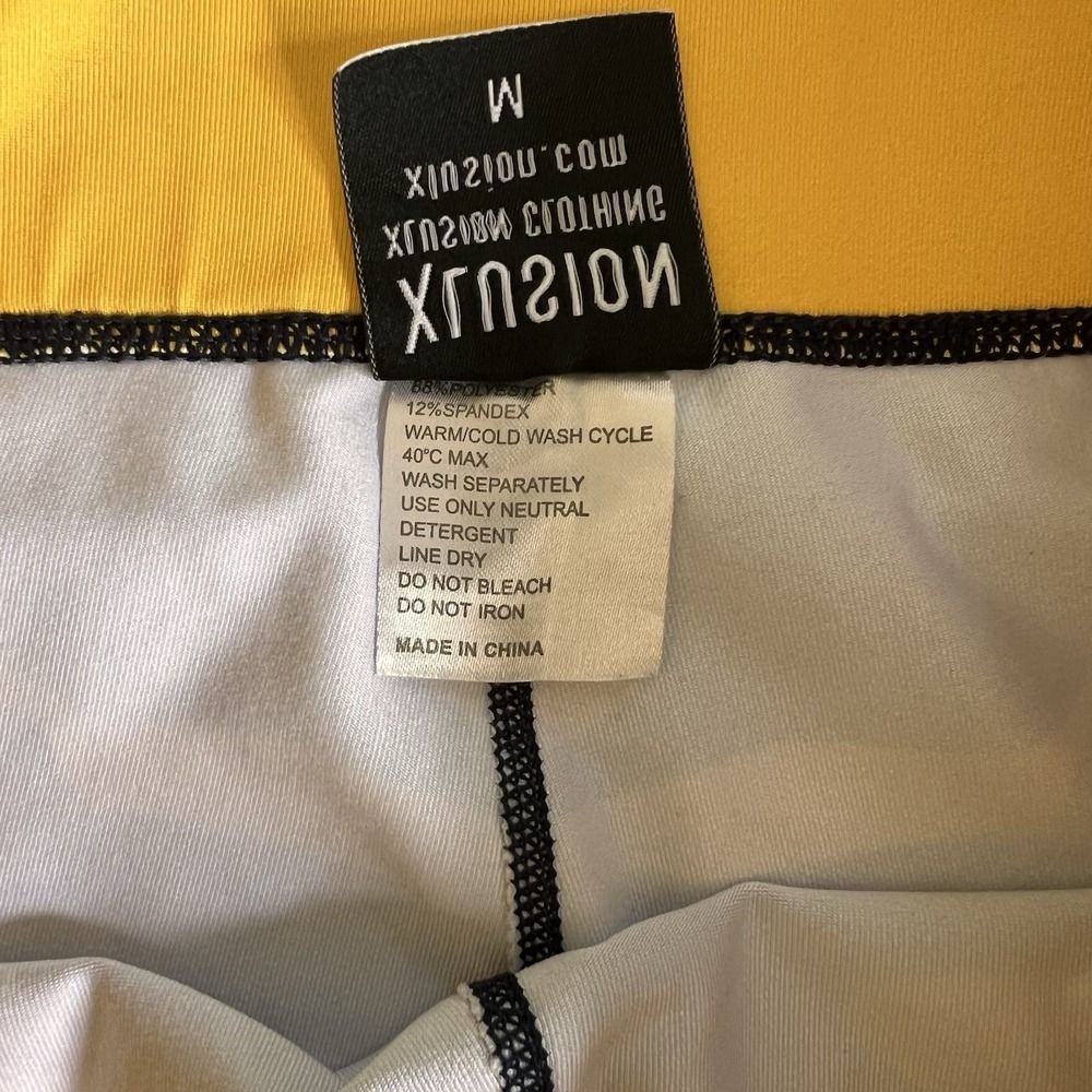 3/$25 SALE! Xlusion Michigan Basketball Leggings Women's Medium Blue Yellow Camo - Picture 5 of 8